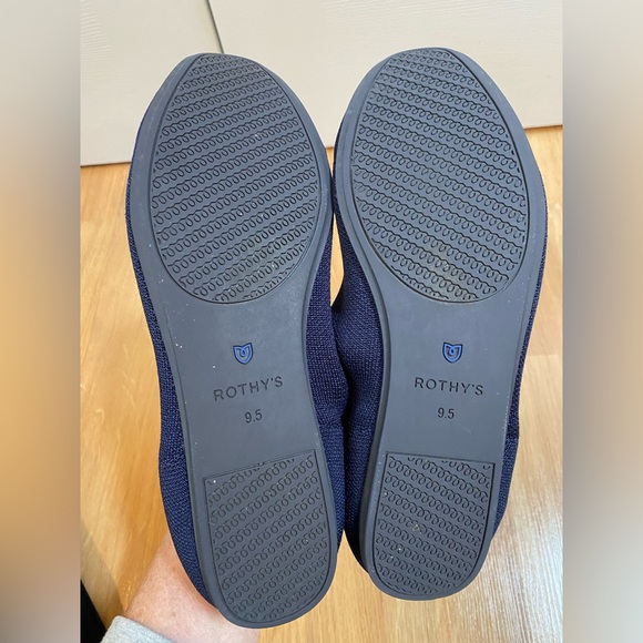 Rothys Navy Blue Square Toe Flats Size 9.5 - Picture 7 of 12